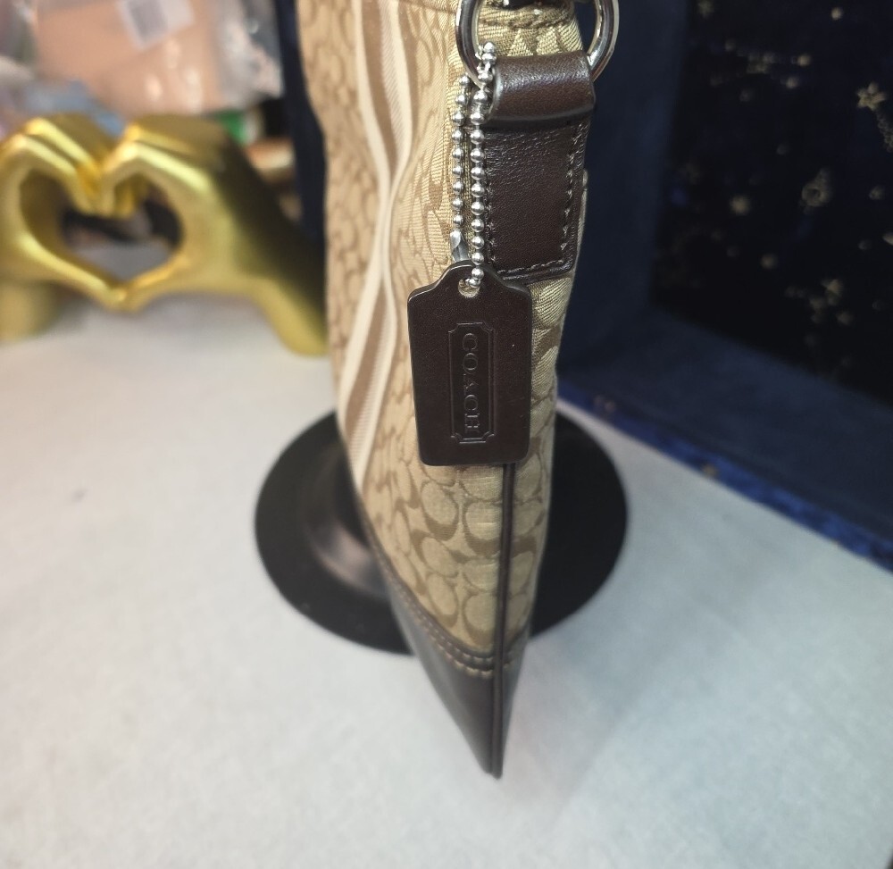 Coach Signature Stripe Mini C Crossbody Bag - Picture 3 of 7
